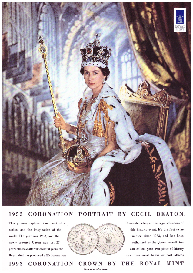 (image for) 1993 Coronation Crown Royal Mint Post Office A4 poster. - Click Image to Close